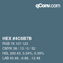 颜色代码: HEX #4C6B7B | qconv.com