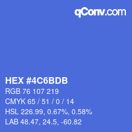 Color code: HEX #4C6BDB | qconv.com