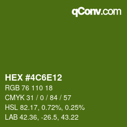 カラーコード: HEX #4C6E12 | qconv.com