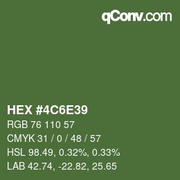 Color code: HEX #4C6E39 | qconv.com
