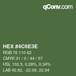 Color code: HEX #4C6E3E | qconv.com