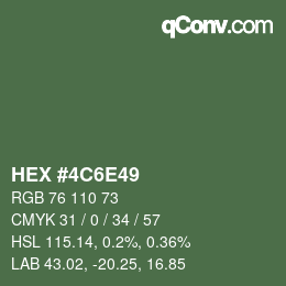 颜色代码: HEX #4C6E49 | qconv.com