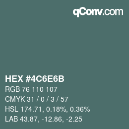 Color code: HEX #4C6E6B | qconv.com