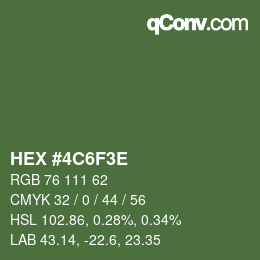 Color code: HEX #4C6F3E | qconv.com
