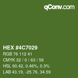 颜色代码: HEX #4C7029 | qconv.com