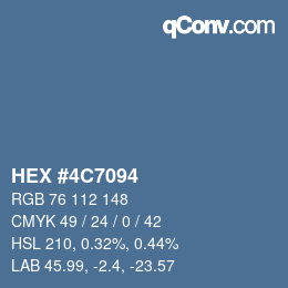 Color code: HEX #4C7094 | qconv.com