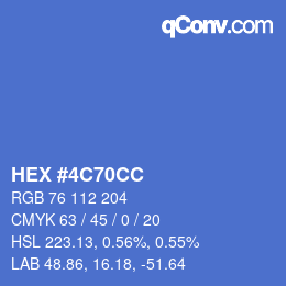 Color code: HEX #4C70CC | qconv.com