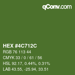 カラーコード: HEX #4C712C | qconv.com