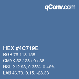 Color code: HEX #4C719E | qconv.com