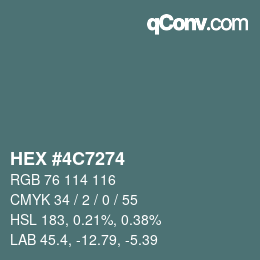 Color code: HEX #4C7274 | qconv.com