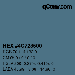 Color code: HEX #4C728500 | qconv.com