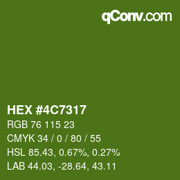 Color code: HEX #4C7317 | qconv.com