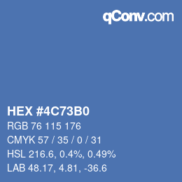 Color code: HEX #4C73B0 | qconv.com