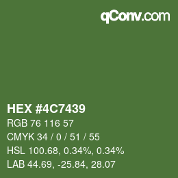 Color code: HEX #4C7439 | qconv.com