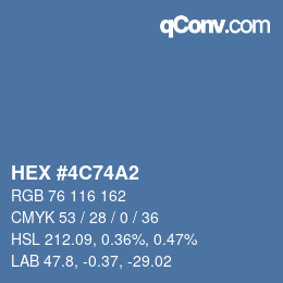 Color code: HEX #4C74A2 | qconv.com