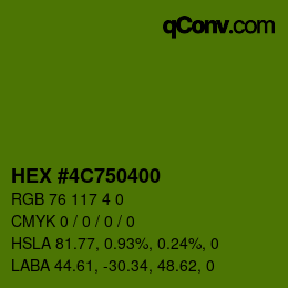 Farbcode: HEX #4C750400 | qconv.com