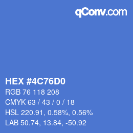 Color code: HEX #4C76D0 | qconv.com