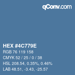 Color code: HEX #4C779E | qconv.com