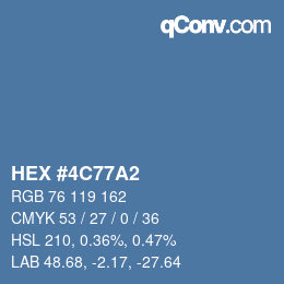 Color code: HEX #4C77A2 | qconv.com