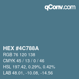 Color code: HEX #4C788A | qconv.com