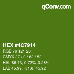 Color code: HEX #4C7914 | qconv.com