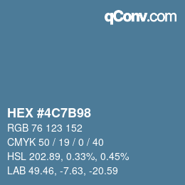 Color code: HEX #4C7B98 | qconv.com
