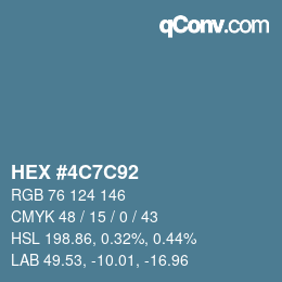 Color code: HEX #4C7C92 | qconv.com