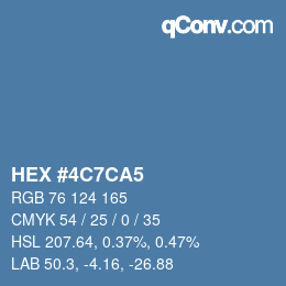 Color code: HEX #4C7CA5 | qconv.com