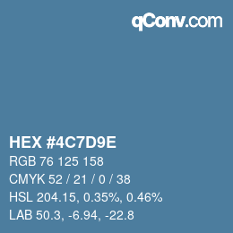カラーコード: HEX #4C7D9E | qconv.com