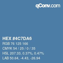 Color code: HEX #4C7DA6 | qconv.com
