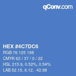 カラーコード: HEX #4C7DC6 | qconv.com