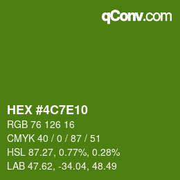 Color code: HEX #4C7E10 | qconv.com