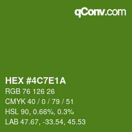 Farbcode: HEX #4C7E1A | qconv.com