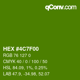 Color code: HEX #4C7F00 | qconv.com