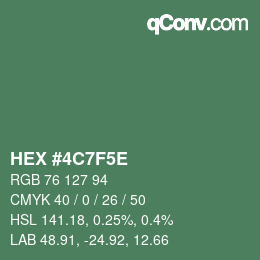 Color code: HEX #4C7F5E | qconv.com