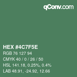 Código de color: HEX #4C7F5E | qconv.com