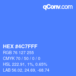 カラーコード: HEX #4C7FFF | qconv.com