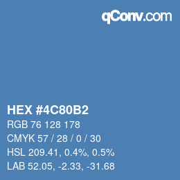 カラーコード: HEX #4C80B2 | qconv.com