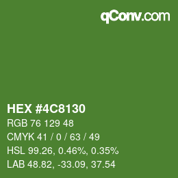 Color code: HEX #4C8130 | qconv.com