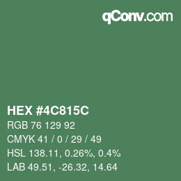 颜色代码: HEX #4C815C | qconv.com
