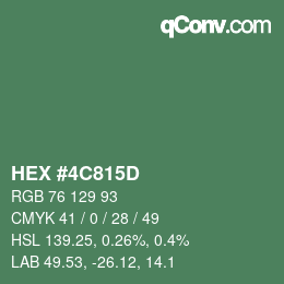 颜色代码: HEX #4C815D | qconv.com