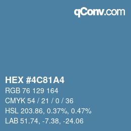 颜色代码: HEX #4C81A4 | qconv.com