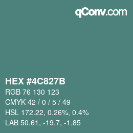 Color code: HEX #4C827B | qconv.com