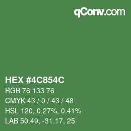 Código de color: HEX #4C854C | qconv.com