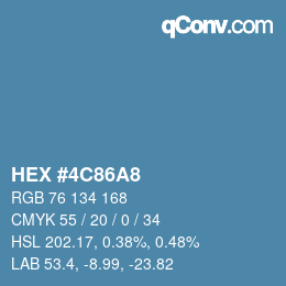 Color code: HEX #4C86A8 | qconv.com