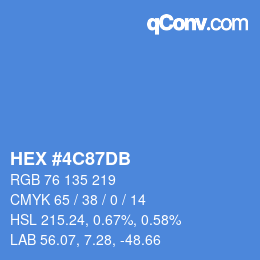Color code: HEX #4C87DB | qconv.com