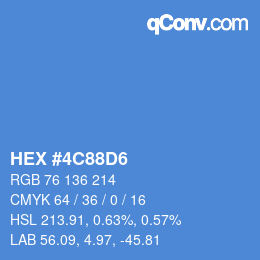 カラーコード: HEX #4C88D6 | qconv.com
