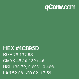 Color code: HEX #4C895D | qconv.com