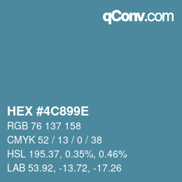 Color code: HEX #4C899E | qconv.com