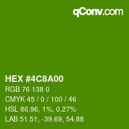 Color code: HEX #4C8A00 | qconv.com